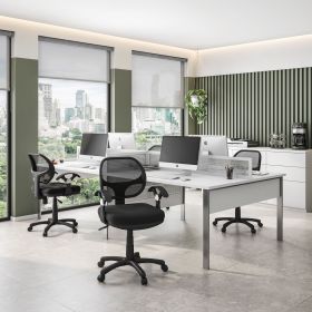 Techni Mobili Black Midback Mesh Task Office Chair with Adjustable Height and Lumbar Support