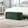 COOLMORE Storage Ottoman,Bedroom End Bench,Upholstered Fabric Storage Ottoman with Safety Hinge, Entryway Padded Footstool