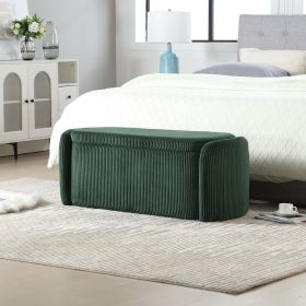 COOLMORE Storage Ottoman,Bedroom End Bench,Upholstered Fabric Storage Ottoman with Safety Hinge, Entryway Padded Footstool