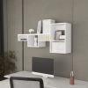 Globe Wall-Mounted Shelf Unit with 5 Shelves, White