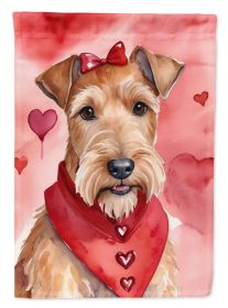 Irish Terrier My Valentine Garden Flag Mailbox Flag Decorative Yard Flag Banner Outside Patio Artwork Yard Flower Beds, Garden Size, Multicolor