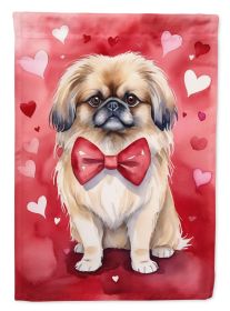 Pekingese My Valentine Garden Flag Mailbox Flag Decorative Yard Flag Banner Outside Patio Artwork Yard Flower Beds, Garden Size, Multicolor