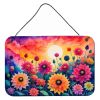 NEW Dahlias in Color Wall or Door Hanging Prints Aluminum Metal Sign Kitchen Wall Bar Bathroom Plaque Home Decor, 8HX12W, Multicolor