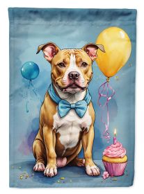 Pit Bull Terrier Happy Birthday Garden Flag Mailbox Flag Decorative Yard Flag Banner Outside Patio Artwork Yard Flower Beds, Garden Size, Multicolor