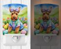 NEW Welsh Terrier Easter Egg Hunt Ceramic Night Light Compact, UL-Certified, Ideal for Bedroom, Bathroom, Nursery, Hallway, Kitchen, 6x4x3, Multicolor