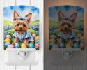NEW Silky Terrier Easter Egg Hunt Ceramic Night Light Compact, UL-Certified, Ideal for Bedroom, Bathroom, Nursery, Hallway, Kitchen, 6x4x3, Multicolor