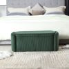 COOLMORE Storage Ottoman,Bedroom End Bench,Upholstered Fabric Storage Ottoman with Safety Hinge, Entryway Padded Footstool