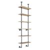 6-Tier Industrial Wall Mounted Pipe Shelves