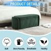 COOLMORE Storage Ottoman,Bedroom End Bench,Upholstered Fabric Storage Ottoman with Safety Hinge, Entryway Padded Footstool