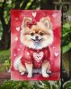 Pomeranian My Valentine Garden Flag Mailbox Flag Decorative Yard Flag Banner Outside Patio Artwork Yard Flower Beds, Garden Size, Multicolor