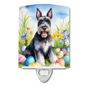 NEW Schnauzer Easter Egg Hunt Ceramic Night Light Compact, UL-Certified, Ideal for Bedroom, Bathroom, Nursery, Hallway, Kitchen, 6x4x3, Multicolor (Default: Default)