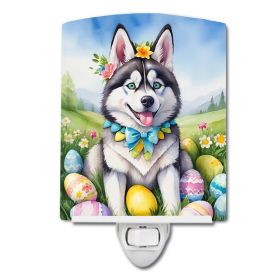 NEW Siberian Husky Easter Egg Hunt Ceramic Night Light Compact, UL-Certified, Ideal for Bedroom, Bathroom, Nursery, Hallway, Kitchen, 6x4x3 (Default: Default)