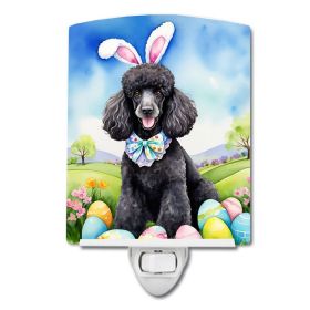NEW Black Poodle Easter Egg Hunt Ceramic Night Light Compact, UL-Certified, Ideal for Bedroom, Bathroom, Nursery, Hallway, Kitchen, 6x4x3, Multicolor (Default: Default)
