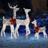 3-Piece Lighted Christmas Reindeer Family Set Outdoor Decorations