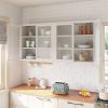 Retro Style Wall Mounted Cabinet Table-Top Storage Cabinet with Hazy Glass Doors and 2 Adjustable Shelves for Bathroom Kitchen Living Room Kitchen Hal